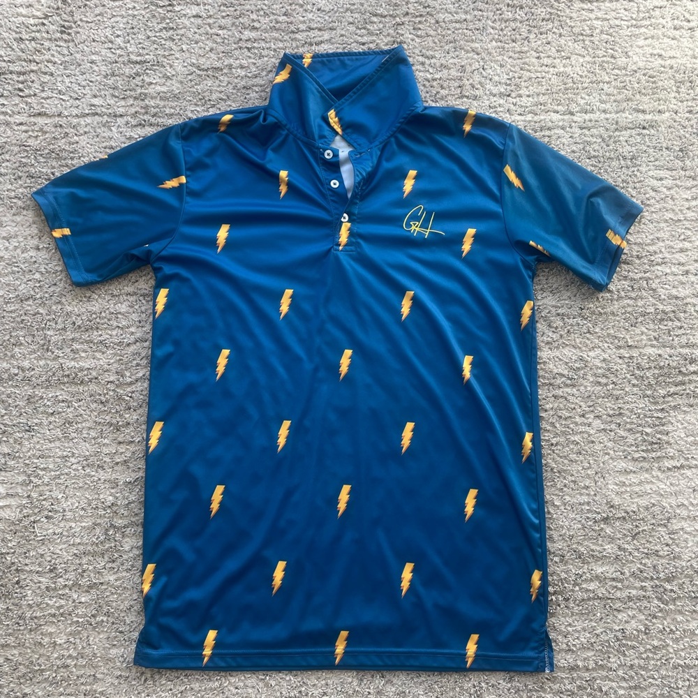 Blue and Gold Lightning Bolt Men's Shirt